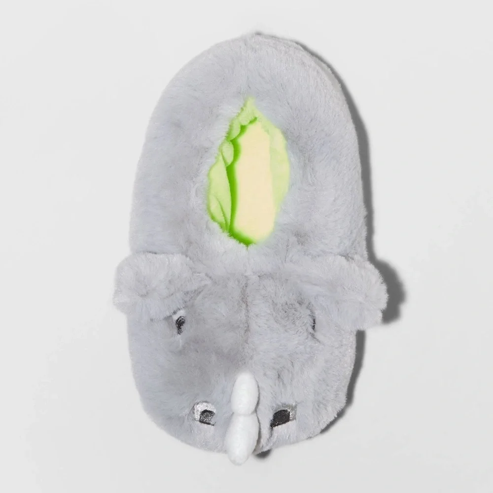 Cat & Jack Toddler Boy Gray Hoppy Moccasin Slippers Size